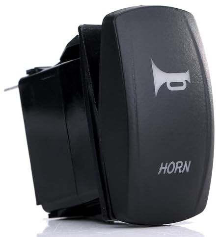 Interrupteur à Bascule de Klaxon à 3 Broches 12V-24V avec Lumière LED Bleue pour Voiture, Camping-car, Bateau et Marine