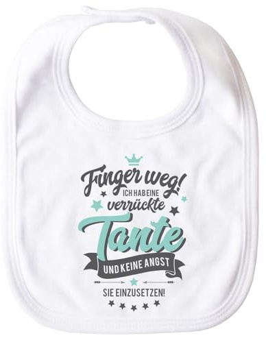 MoonWorks® Baby Lätzchen mit Spruch lustig Ich habe eine verückte Tante Geschenk für Jungen/Mädchen Baumwolle