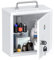 Uniclife Armoire à Pharmacie Murale verrouillable avec Serrure à clé et poignée, Organisateur médical sécurisé en Acier léger, boîte de Rangement métallique, Blanc