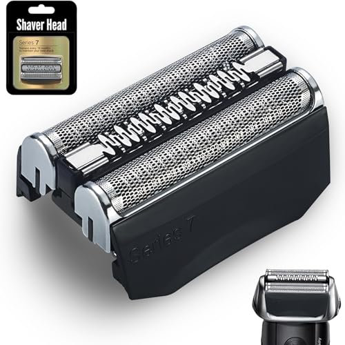Ersatz-Scherkopf kompatibel mit Braun Series 7 – Rasierer Scherkopf Ersatzteil für Herrenrasierer, Schwarz