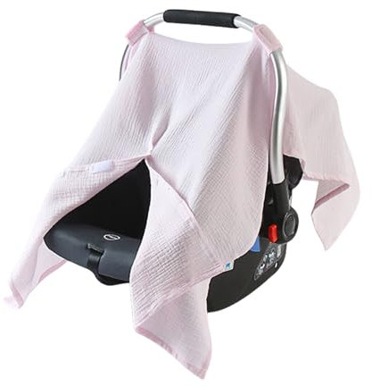 uikios Musselin-Baby-Autositzschutz, leicht, weich, atmungsaktiv, Kinderwagen-Hülle, einfarbig, für Jungen und Mädchen