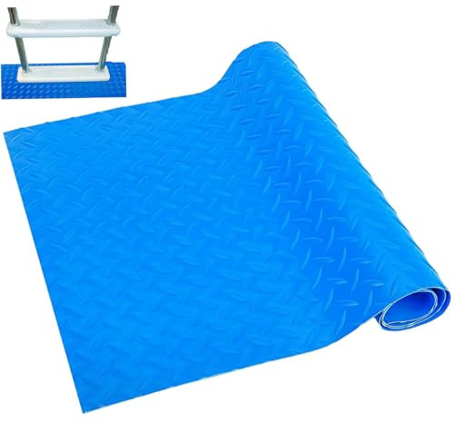 Jeorywoet Mat à échelle de Piscine pour Les piscines au-Dessus du Sol, Tapis d'échelle de Piscine, 35, 4x15, 8 Pouces étape en PVC couchable Non glissée pour l'intérieur, extérieur