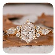 14K Gold Plated Marquise Cut Engagement Ring for Women, Wedding Promise Cubic Zirconia CZ Band Simulated Diamond Rings for Women's Size 7#
