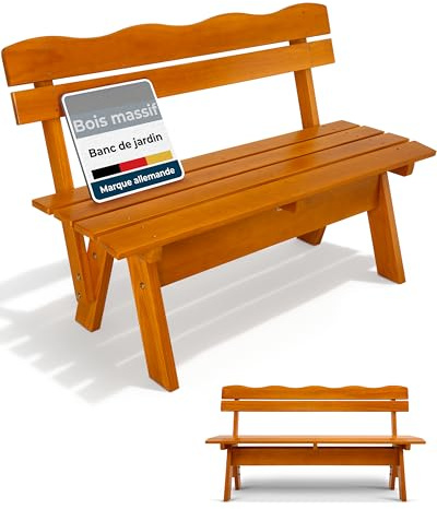 Beautissu Gartenbank Holzbank 2 Sitzer wetterfest robust lackiertes Balkon | 120cm breit strapazierfähige Bank aus Holz für Terrasse Wintergarten Innenhof Parkbank Outdoor Garten Robustes Tromsö RD