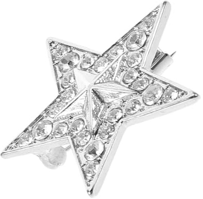 TOPPERFUN Stern Brosche Mit Strass Retro Anstecknadel Für Damenkleidung Kleidungsschmuck Für Jacken Mäntel Und Schals 3.30 Cm Sternform Vintage Pin