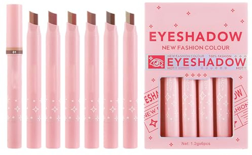 6pcs Doppelfarben - Lidschatten -Stick -Set, Creme -Eye -Make -up -Sticks mit 12 Gradientenschirmen langlebig, schweißsicheres Augenhäuerer | Frauen Girls Daily Party Make -up Farben