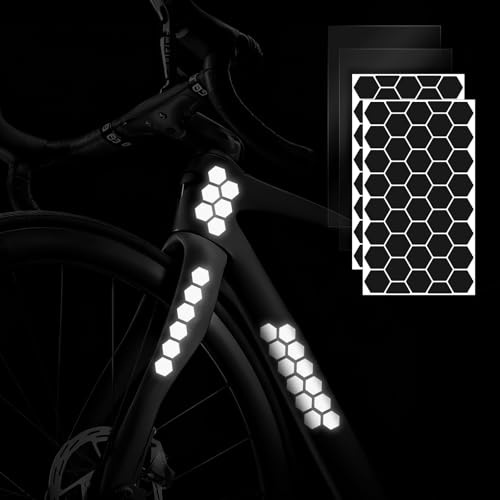 Siegvoll Fahrrad Reflektoren Aufkleber Set (Tag-Schwarz, Nacht-Hell) | Reflektoren Sticker für Kinderwagen – Reflektierende Aufkleber für Scooter, Helm, Roller und Motorrad