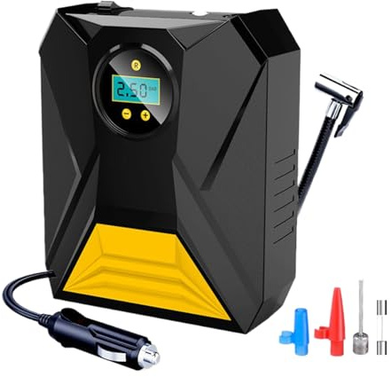 Air Pump | Electric Pump with Digital Pressure Gauge | 12V Pressure Gauge with Digital Display for Vehicles Trucks Motorcycles Bicycles Wheels Balls