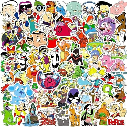 80/90 Cartoon Stickers Pack 100 PCS |Stickers for Car,Laptop,Water Bottles,Stickers for Teens Cute Vinyl Decals