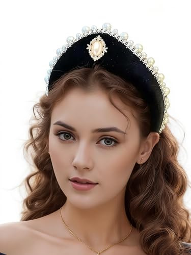 Unykaflor Viktorianische Vintage Kopfbedeckung, Tudor Elizabethanische Prinzessin Coronet Kopfschmuck Haarschmuck für Renaissance Kostüm Cosplay