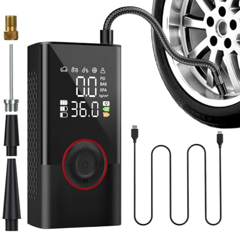 Gonfleur de pneu de voiture, compresseur électrique sans fil de 150 psi, 5 modes, affichage numérique, gonflage rapide, pompe à air portable, pour véhicule automobile, camion, SUV, camping-car, vélos