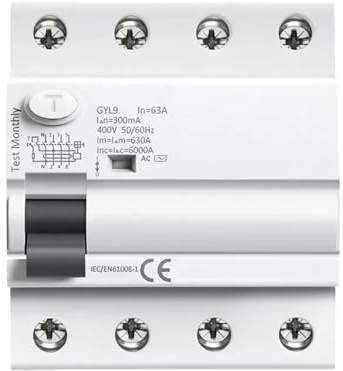 XUPBEHJO Disjoncteur à Courant résiduel AC GYL9 4P 40A 63A 100A - Interrupteur différentiel électromagnétique(100A 100mA)