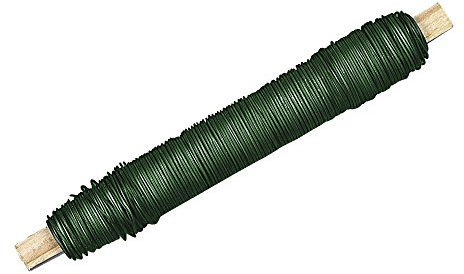 Rayher Blumendraht, auf Holzwickel, dunkelgrün, 0,50 mm ø, Spule 100 g (ca. 50 m), biegsam, stabil und vielseitig, als Bindedraht, Pflanzendraht, Basteldraht, Wickeldraht einsetzbar, 2405713