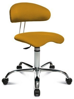 TOPSTAR ST290W59 Sitness 40, Fitnesshocker, Arbeitshocker, Rollhocker mit Rückenunterstützung, 3-Dimensional bewegliche Sitzfläche, Stoffbezug gelb…