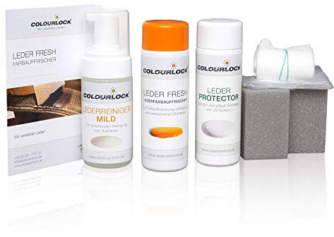 COLOURLOCK® Glattleder Nachtönungs- und Pflegeset passend für BMW Leder schwarz (Standardfarbe F034)