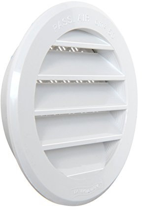La Ventilazione T8RB Griglia di Ventilazione in Plastica Tonda da Incasso, Bianco, diametro 96 mm