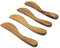 FAAY Esparcidor de mantequilla, cuchillo de mantequilla de 7.5 Cuchillos ecológicos para condimentos de madera de teca 100% resistente a la humedad, utensilios de cocina súper prácticos, juego de 4