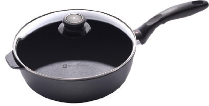 Swiss Diamond Schmorpfanne mit Deckel, Aluminium, Schwarz, 24 cm