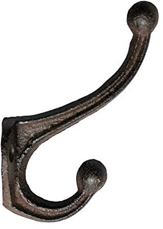 BigDean Kleiderhaken 12cm Gusseisen Garderobenhaken Werkzeughalter Blumenhalter Haken Braun Antik Finish Look