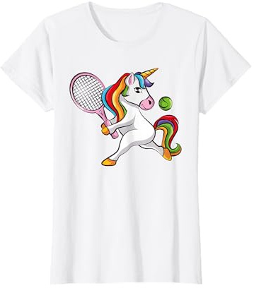 Tennis Einhorn Tennisspielerin Mädchen T-Shirt