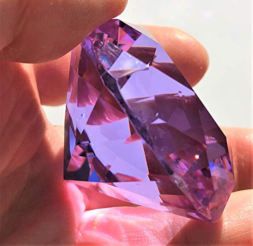 FAIRY TAIL & GLITZER FEE Glasdiamant Kristallglas 5 cm Diamant Brillant Dekodiamant Glas (Lila)