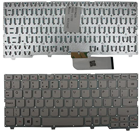 Keyboards4Laptops Vereinigtes Königreich Weiß kompatible Ersatz Tastatur kompatibel mit Lenovo IdeaPad 100S-11IBY