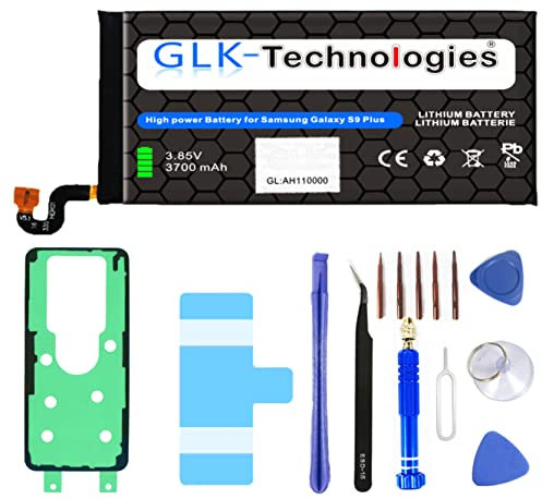 High Capacity Ersatz Akku kompatibel mit Samsung Galaxy S9 + Plus SM-G965F EB-BG965ABA | Original GLK-Technologies Battery | accu | 3700 mAh Akku | inkl. Werkzeug Set Kit