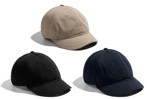 Zegoo - Cappello da sole regolabile da uomo e da donna, a tesa corta, Unisex - Adulto Uomo, kaki+nero+blu navy, taglia unica