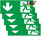 Notausgangsschild 5 stück Premium Aufkleber- 24 cm x 9 cm Flucchtwegschild - Schild Notausgang Aufkleber- für Infoschild, Rettungsweg, Fluchtweg, Notausgang, Sicherheitsmarkierung (Pfeil ↓)
