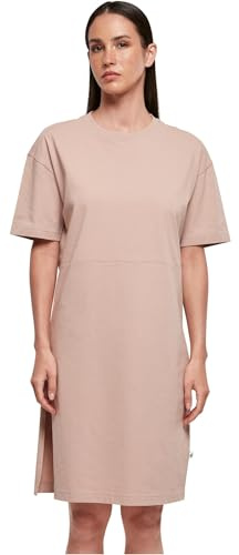 Build Your Brand Damen BY181-Ladies Essentials Oversized Slit Tee Dress