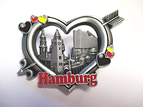 Hamburg Metall Magnet Herz Elbphilharmonie Michel Landungsbrücken