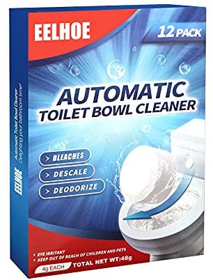 12 pièces/boîte de pastilles de nettoyage de toilettes, nettoyant automatique de toilettes avec eau de Javel à libération lente pour récipient de toilette de salle de bain, fraîcheur efficace