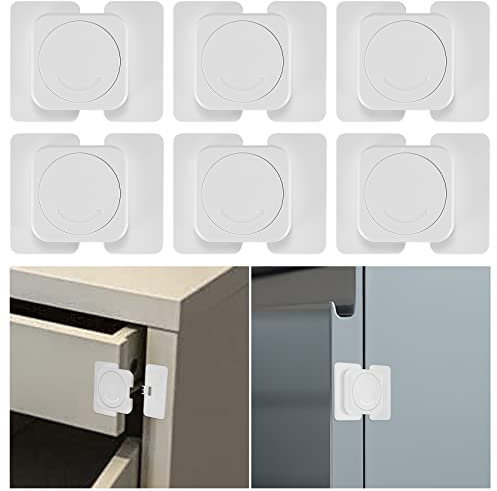 6 Child Cupboard Locks, Child Safety Locks, Baby Proof Cupboard Locks, Drawer Lock for Fridge Kitchen Cupboards Closet Drawers Refrigerator Door Safety Strap Locks, No Drilling