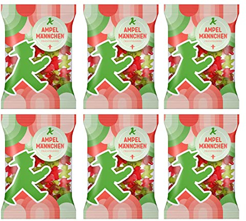 6er Pack Ampelmann Ampelmännchen Fruchtgummis 6 x 200 g