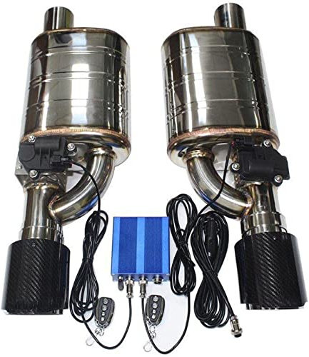pclele Auspuffrohr Edelstahl Universal Auto Auspuffanlage Elektrische Ventilsteuerung Auspuffrohr Kit Einstellbarer Schalldämpfer Auspuffblenden (Color : 3 kit, Größe : 76MM)