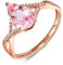 18 Karat (750) Rotgold Eheringe, Engagement Ring Schneiden Birne Rosa Morganit Weiß Diamant 1.15ct Ring Größe 45 (14.3)