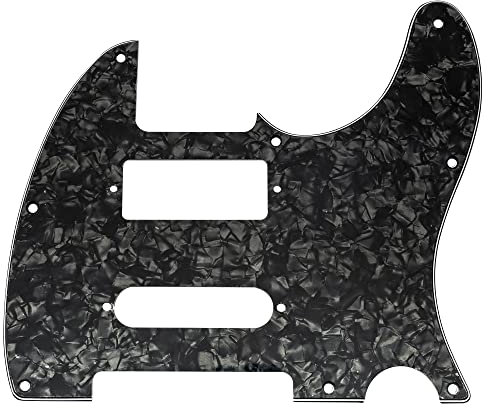 Musiclily Pro 8 Löcher Gitarren Schlagbrett Pickguard für Brent Mason Tele Style E-Gitarre, 4-lagig Schwarz