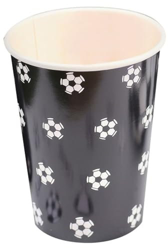 Ginger Ray Kids Football Print Paper Party Cups 8 Pack, 11 cm