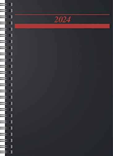 rido/idé Tageskalender Modell Timing 1 2024 1 Seite = 1 Tag A5 schwarz