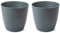 AC - Pack de 2 Macetas Redondas con Plato - Diseño Wind (Ø 15 cm) - Fabricado en plástico - Ideal para jardín Exterior, terraza o balcón - Color Antracita