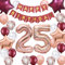 25.Geburtstag Party Dekoration Frauen, 25.Geburtstag Ballon Rosegold, Rosegold Red 25 Geburtstag Deko für Frau, Luftballon 25. Geburtstag Deko, Geburtstagsdeko 25 Jahr, 25 Ballon Rosegold Deko
