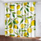 VOZMIO Gardinen Blickdichter -Zitrone, 2er Set Vorhang Verdunkelung Mit Ösen Für Schlafzimmer Wohnzimmer (107 x 213(cm) x2 Halbtransparent)