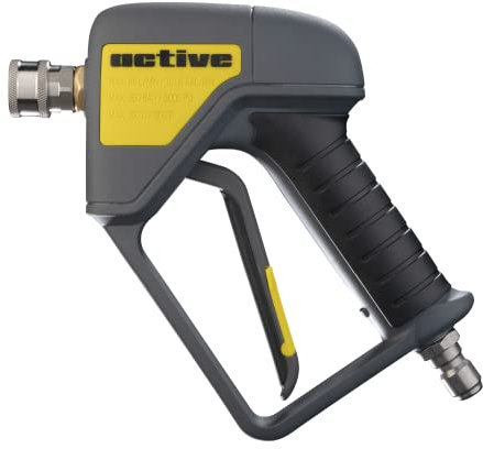 ACTIVE Pistola per idropulitrice con rotazione liscia, più durevole ed efficiente. Costruito con valvole in acciaio inossidabile 304 e grilletto a bassa forza. Compatibile con tutti i tipi di