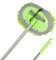 Relaxdays Manico Spazzola Lavaggio Auto, Spugna Microfibra con Asta Telescopica, Bastone Spazzolone 160 cm, Verde Argentato, Poliestere