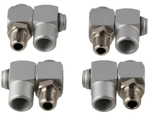 napkery 4 x 360 Grad drehbarer Universalverbinder, pneumatische Gelenk-Luftwerkzeug-Montage, Aluminium-Luftschlauch-Adapter, dynamisches Drehgelenk, Druckluft Zubehör