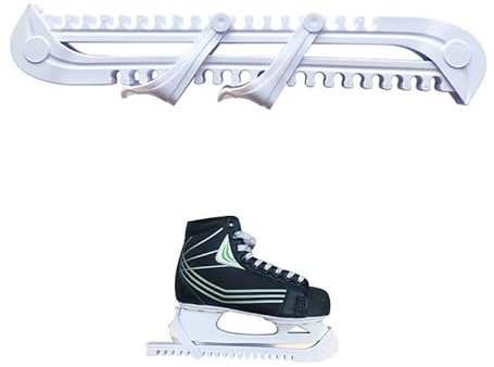 1 Paar Verstellbarer Schlittschuh Schutz,Schlittschuhschutz,Kufenschoner Schlittschuhe,Eislaufschuhe Schoner,Eiskunstlauf Zubehör,Schlittschuhschoner für Kinder Erwachsener Universal (Weiß)