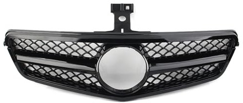 WOHOOD Auto Kühlergrill Schwarz Glänzend ABS C63AMG Style Grill Mit Emblem Für Mercedes Für Benz W204 C-Klasse C300 C350 C200 C250 2008–2016 Auto Zubehör