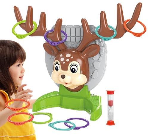 ADERN Hirschgeweihwurf, Hirschhüpfspiel,Rentier-Geweih-Weihnachtsparty-Spiele - Feiertags-Partyspiele für Kinder, Rentiergeweih-Spiel in 2 Stilen, Wurfhakenspiel mit Hirschform für Jungen und Mädchen