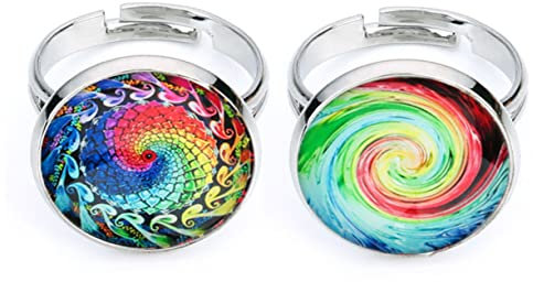 VILLCASE 1bag Fine Craftsmanship Glass Sticker Patches Spiral Dome Tiles for Bracelet Making DIY Jewelry