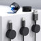 Maveek Cable Tidy Clips, 5 Pcs Magnetic Cable Clips Wire Organiser Magnetic Cable Management Holder Clips With Self Adhesive Metal Plate for Desktop, Office, Home, Car (Black)